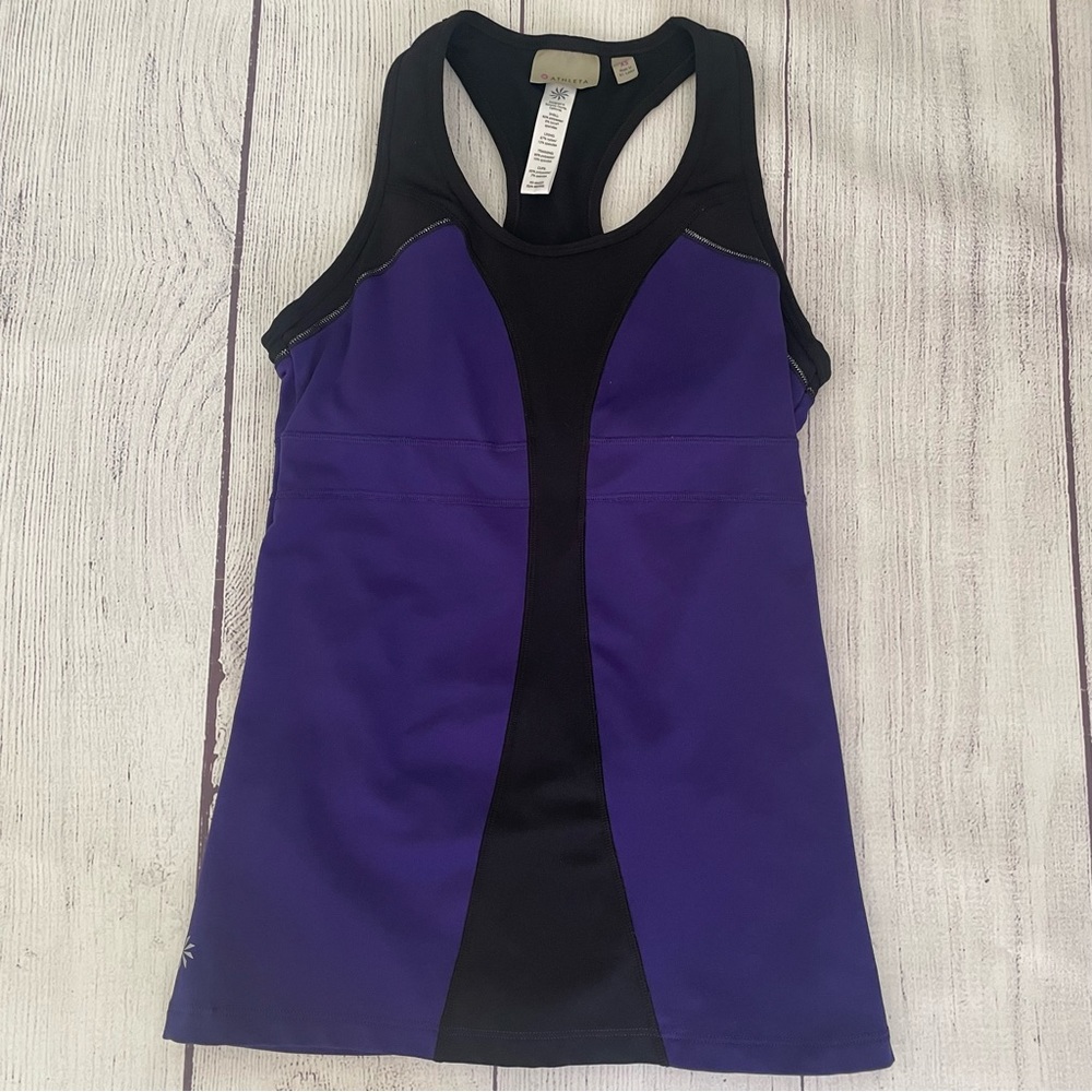 Athleta Turbocharge Purple and Black Tank Size XS